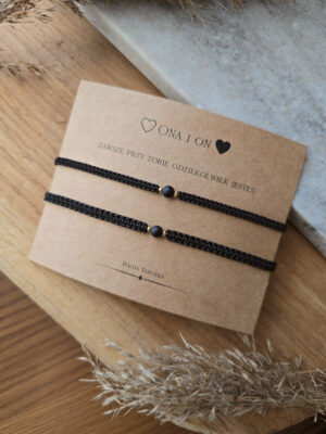 Komplet bransoletek dla pary z Turmalinem