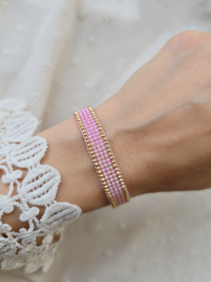 Bransoletka tkana Coral Sunset