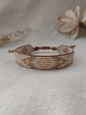 Bransoletka tkana Cream